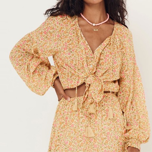 Spell Tops - Spell Rae Blouse in Daisy Yellow